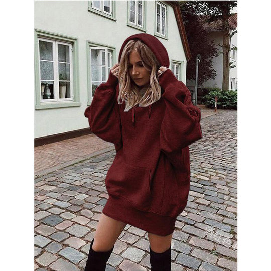 Damen Oversized Kapuzenkleid R&B