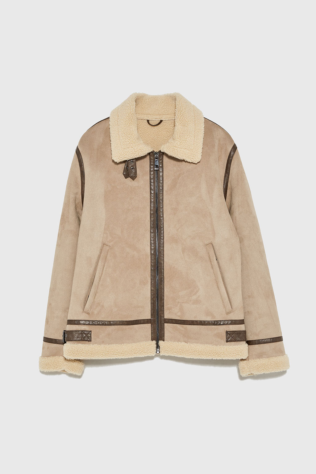 Damen lässige Shearlingjacke mit hochwertigem Obermaterial und komfortablem Innenfutter Hedi-Mode