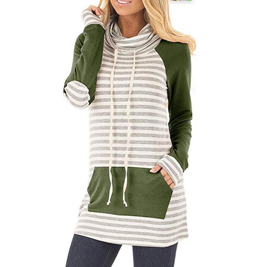 Damen Kapuzenpullover mit gestreiftem Design und praktischen Taschen R&B