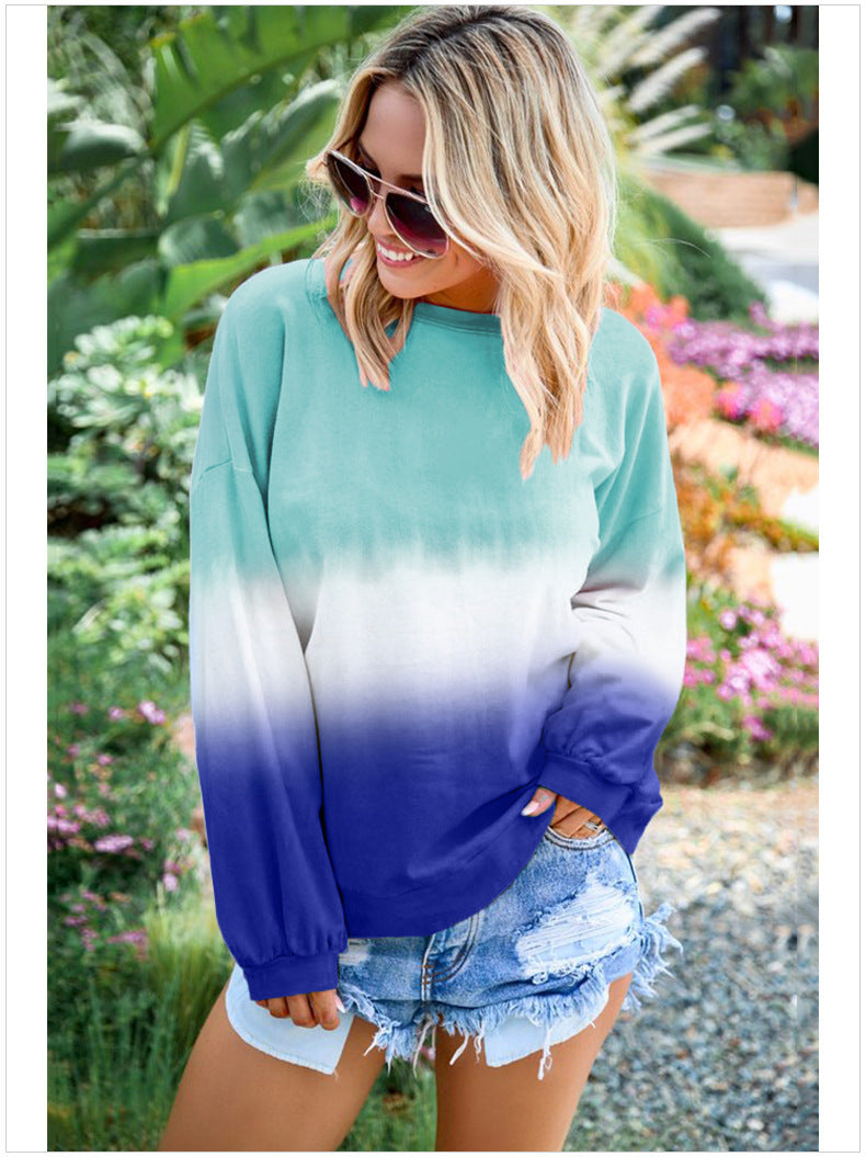 R&B | Sweatshirt mit Farbverlauf und Rundhalsausschnitt