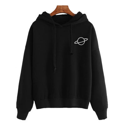 Damen lässiger Hoodie mit intergalaktischem Motiv R&B