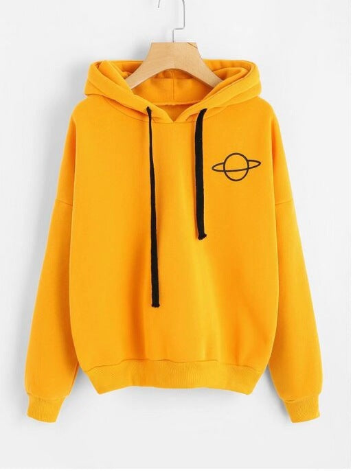 Damen lässiger Hoodie mit intergalaktischem Motiv R&B