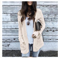 Damen Grobstrick-Cardigan mit tiefen Taschen und weit geschnittenen Ärmeln