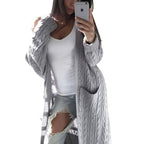 Damen Strickjacke mit Kabelmuster und Taschen R&B