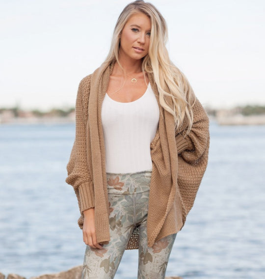 Damen kuschelige Strickjacke mit offenem Design R&B