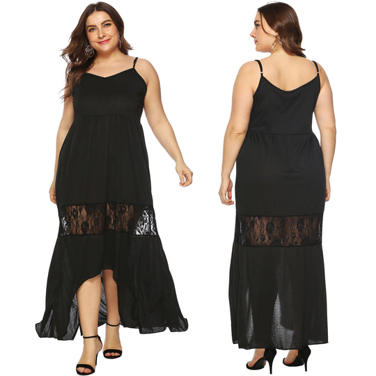 Damen Maxikleid mit Spitzenakzenten R&B