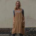 Leichtes Damenkleid aus Baumwolle und Leinen mit Taschen R&B