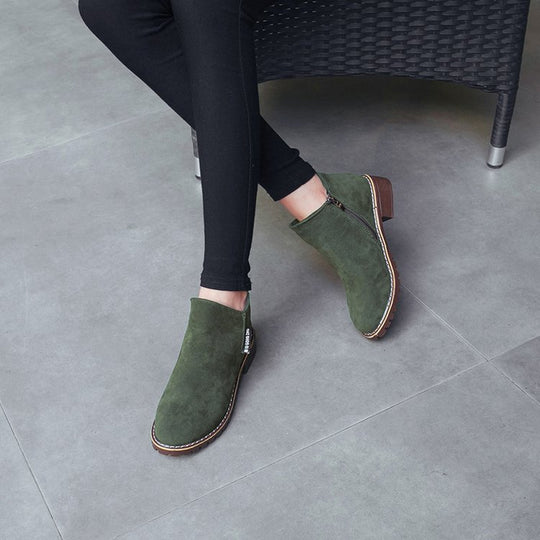 Damen Ankle-Boots aus softem Wildleder mit stabilem Blockabsatz R&B