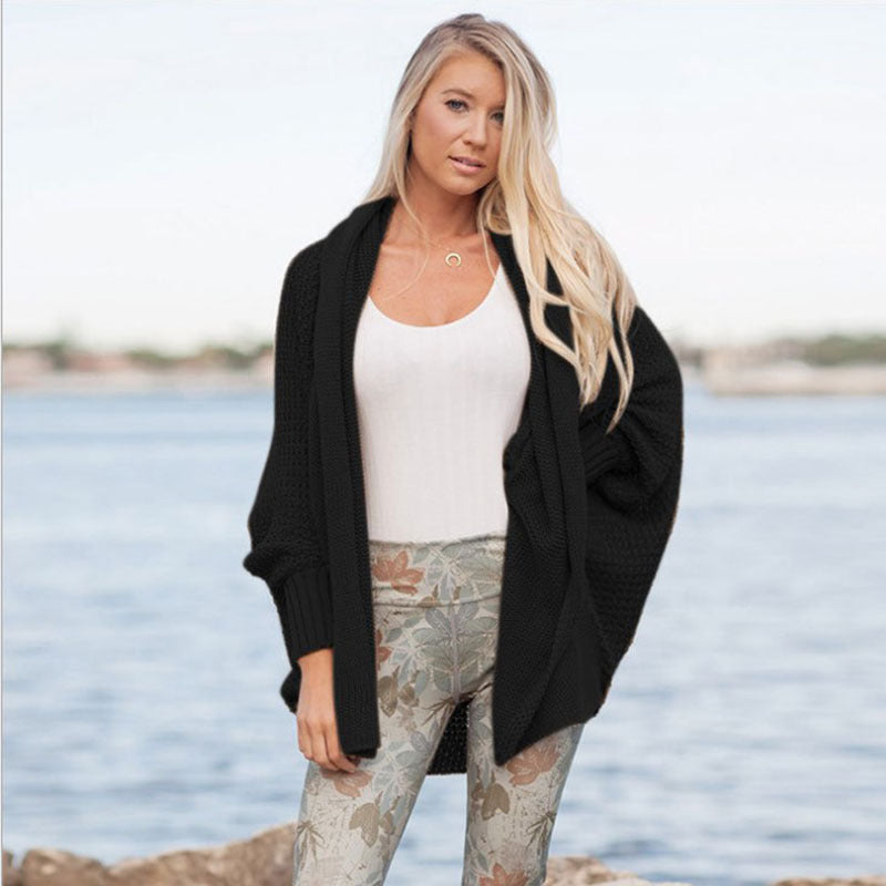 Damen kuschelige Strickjacke mit offenem Design R&B