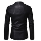 Herren elegante Kunstlederjacke mit modernem Schnitt