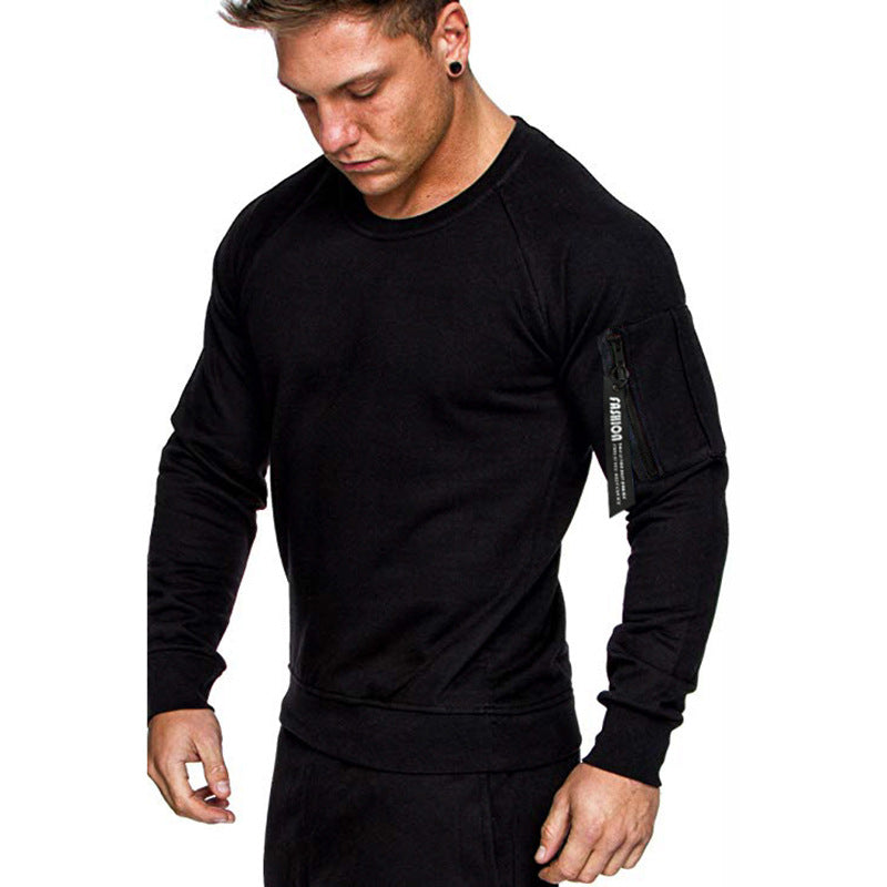 Herren sportlicher Sweatshirt mit praktischer Reißverschlusstasche R&B