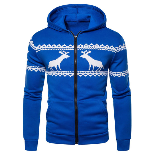 Herren Kapuzenjacke mit nordischem Motiv und praktischem Reißverschluss R&B