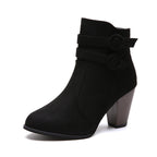 Damen Stiefeletten mit modischen Riemen und komfortablem Blockabsatz R&B