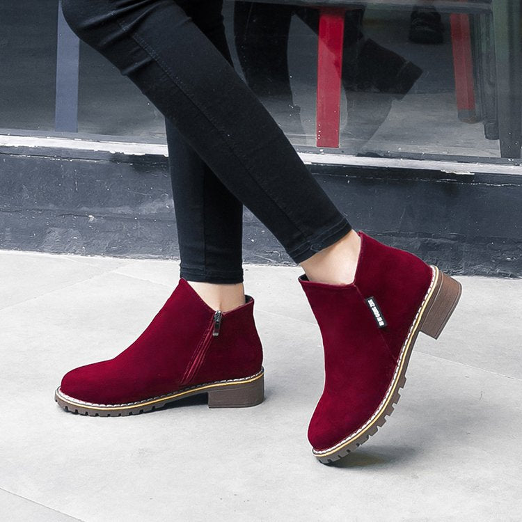 Damen Ankle-Boots aus softem Wildleder mit stabilem Blockabsatz R&B