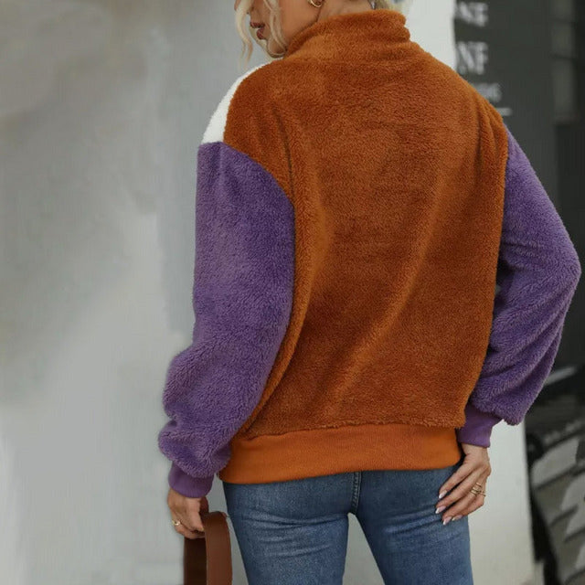 R&B | Patchwork Plüschpullover