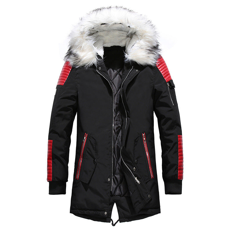 Herren Winterjacke mit abnehmbarem Kunstfellkragen und vielseitigen Taschen R&B