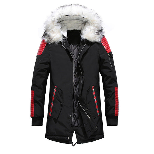 Herren Winterjacke mit abnehmbarem Kunstfellkragen und vielseitigen Taschen R&B