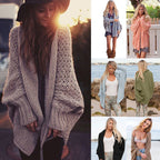 Damen kuschelige Strickjacke mit offenem Design R&B