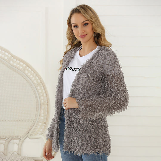 Damen Fluffy Cardigan R&B