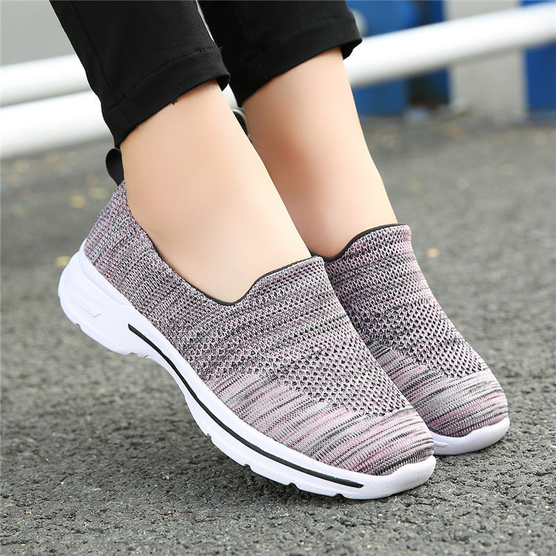 Damen Slip-On Freizeitschuhe mit atmungsaktivem Mesh-Obermaterial