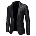 Herren elegante Kunstlederjacke mit modernem Schnitt