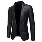 Herren elegante Kunstlederjacke mit modernem Schnitt