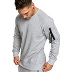 Herren sportlicher Sweatshirt mit praktischer Reißverschlusstasche