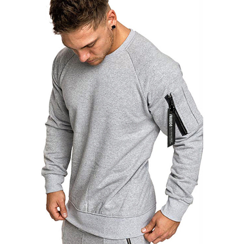 Herren sportlicher Sweatshirt mit praktischer Reißverschlusstasche
