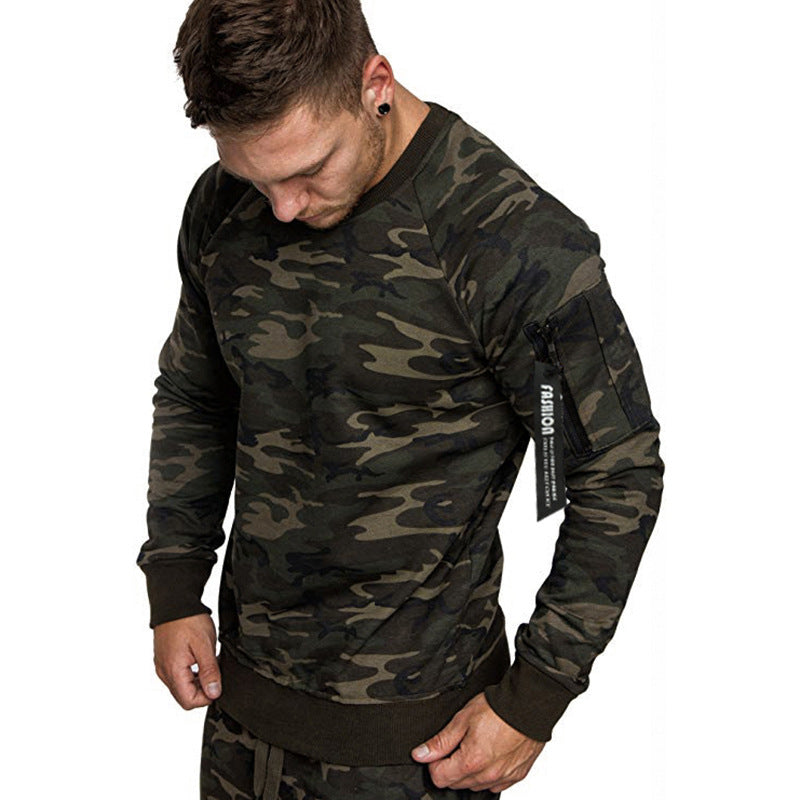 Herren sportlicher Sweatshirt mit praktischer Reißverschlusstasche R&B