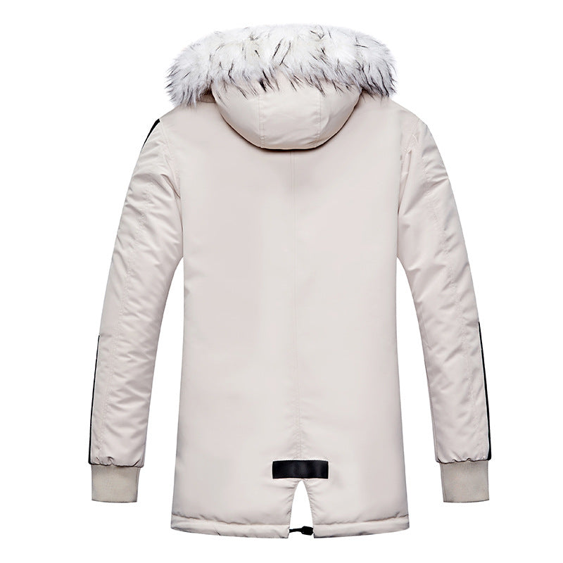 Herren Winterjacke mit abnehmbarem Kunstfellkragen und vielseitigen Taschen R&B