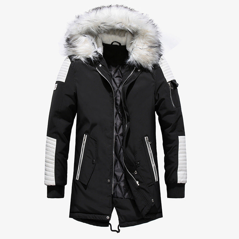 Herren Winterjacke mit abnehmbarem Kunstfellkragen und vielseitigen Taschen R&B
