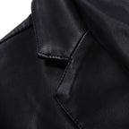 Herren elegante Kunstlederjacke mit modernem Schnitt