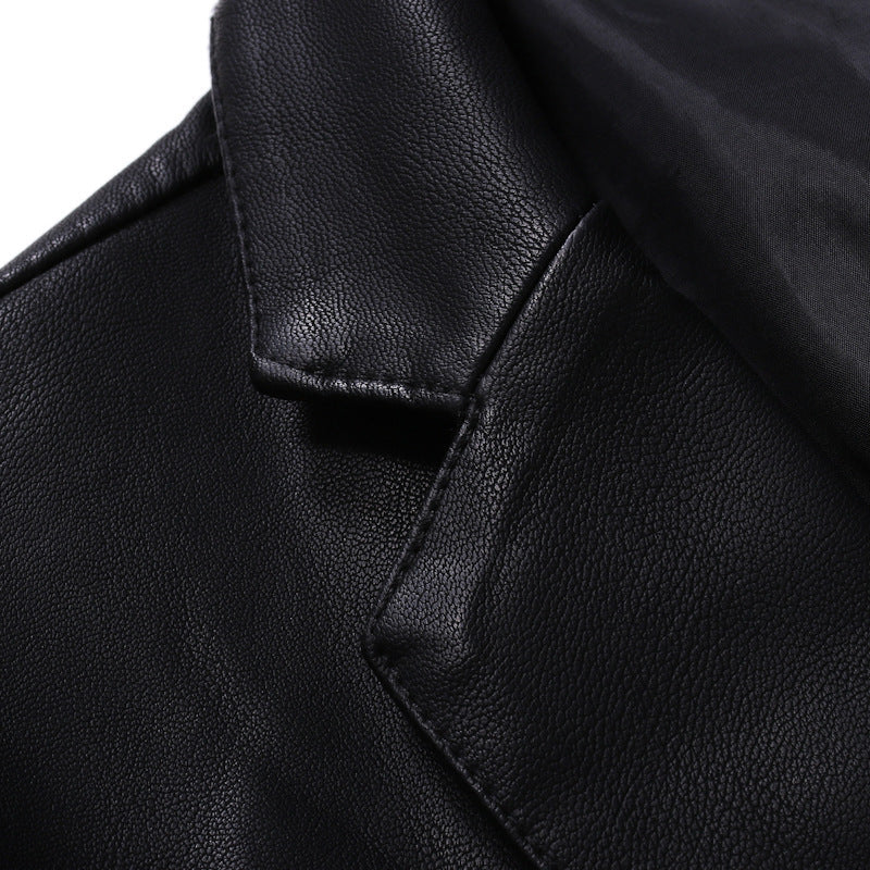 Herren elegante Kunstlederjacke mit modernem Schnitt