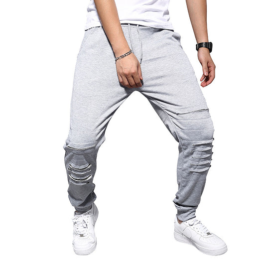 Herren Sportliche Haremshose mit modischen Rissen und komfortablem Schnitt R&B