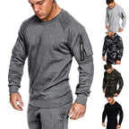 Herren sportlicher Sweatshirt mit praktischer Reißverschlusstasche