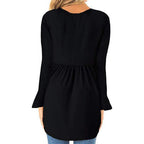 Damen weites Langarmshirt mit asymmetrischem Saum und lässigem Schnitt R&B