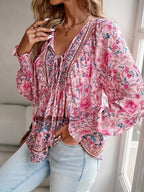 R&B | Blumenbluse Mit Langen Ärmeln Für Damen