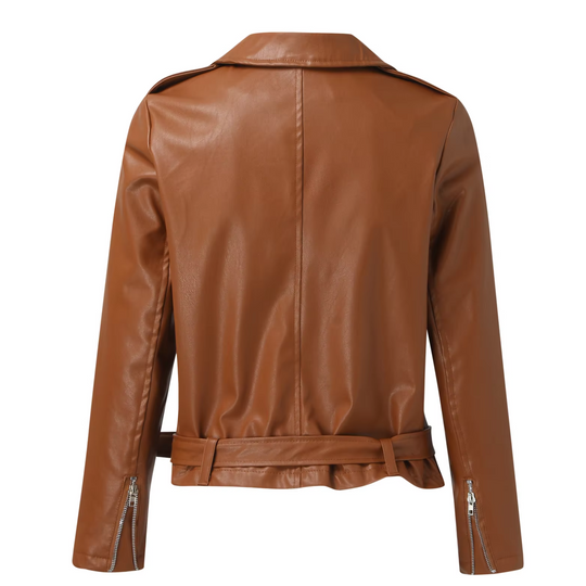 R&B | jacke Damen Biker Modell mit Gürtel und Reißverschlussdetails