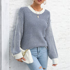 R&B | Gestreifter Strickpullover Mit Lässigem Schnitt