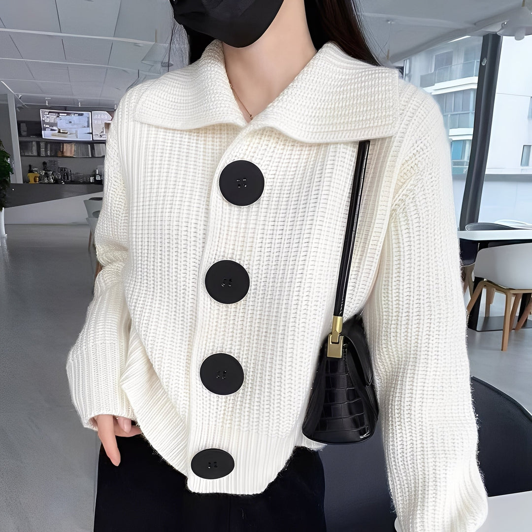 R&B | modischer Cardigan mit großen Knöpfen für Frauen