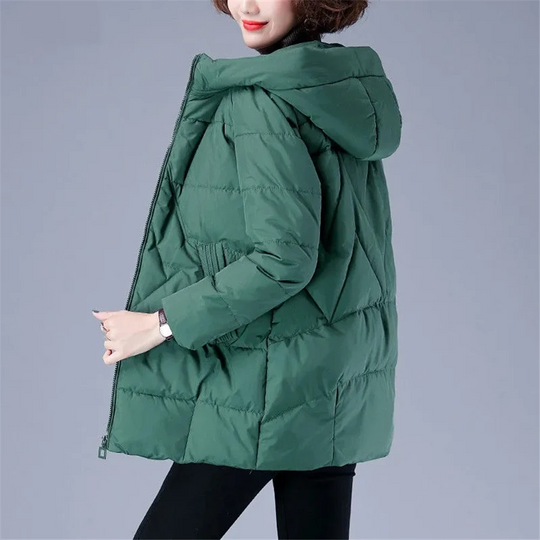R&B | Elegante unifarbene gerippte gesteppte Jacke mit Reißverschluss ideal für Herbst/Winter