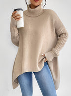 R&B | Eleganter Langer Damenpullover mit Rollkragen
