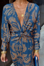 R&B | Knotendes V-Ausschnitt Maxikleid