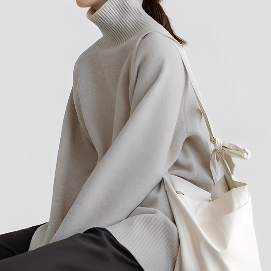 R&B | Einfacher, Übergroßer Rollkragenpullover für Damen