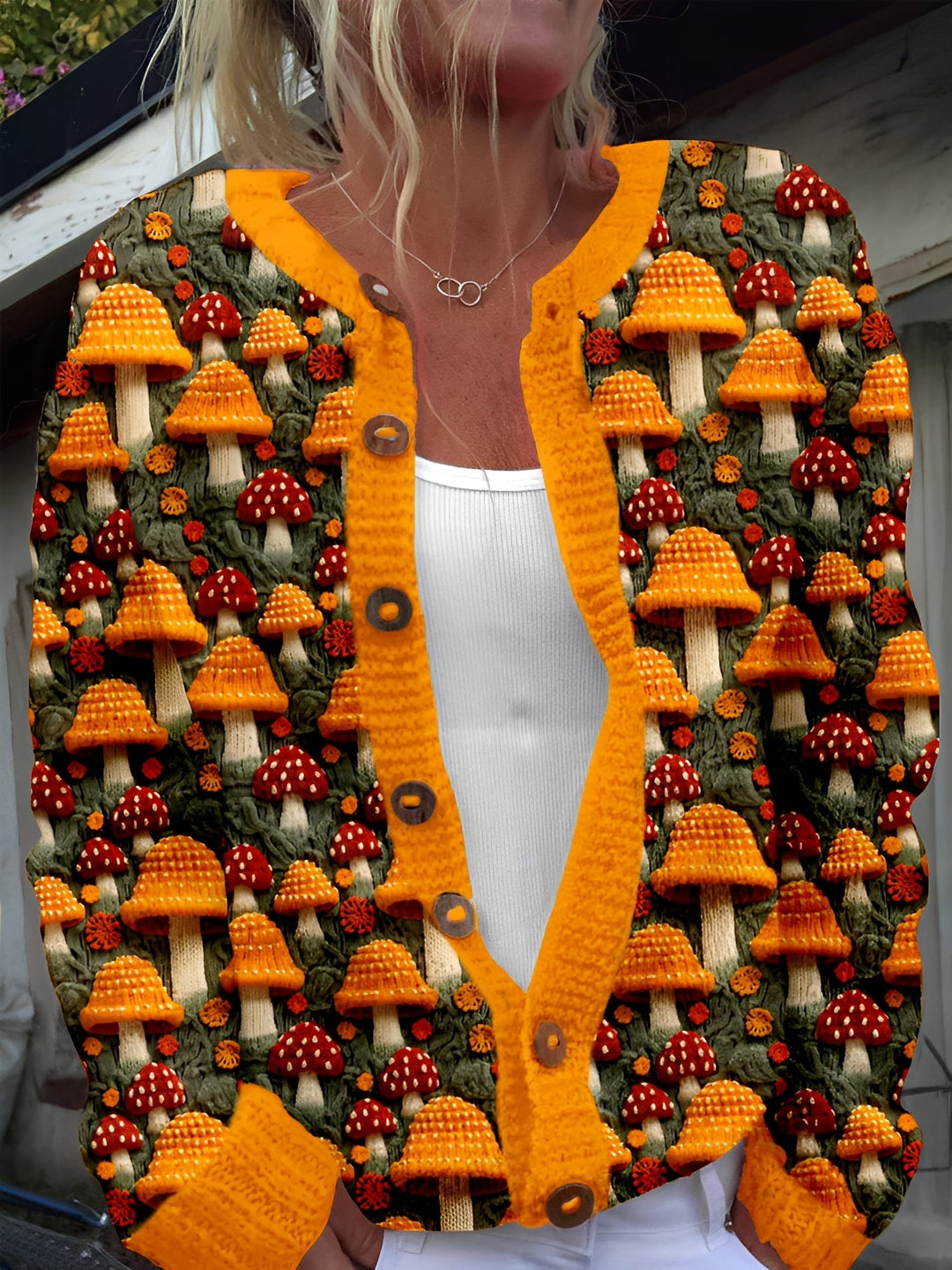 R&B | Stilvolle Strickjacke mit Blumenmuster für Frauen