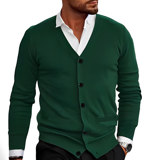 R&B | Eleganter Cardigan mit Knopfblende für Herren