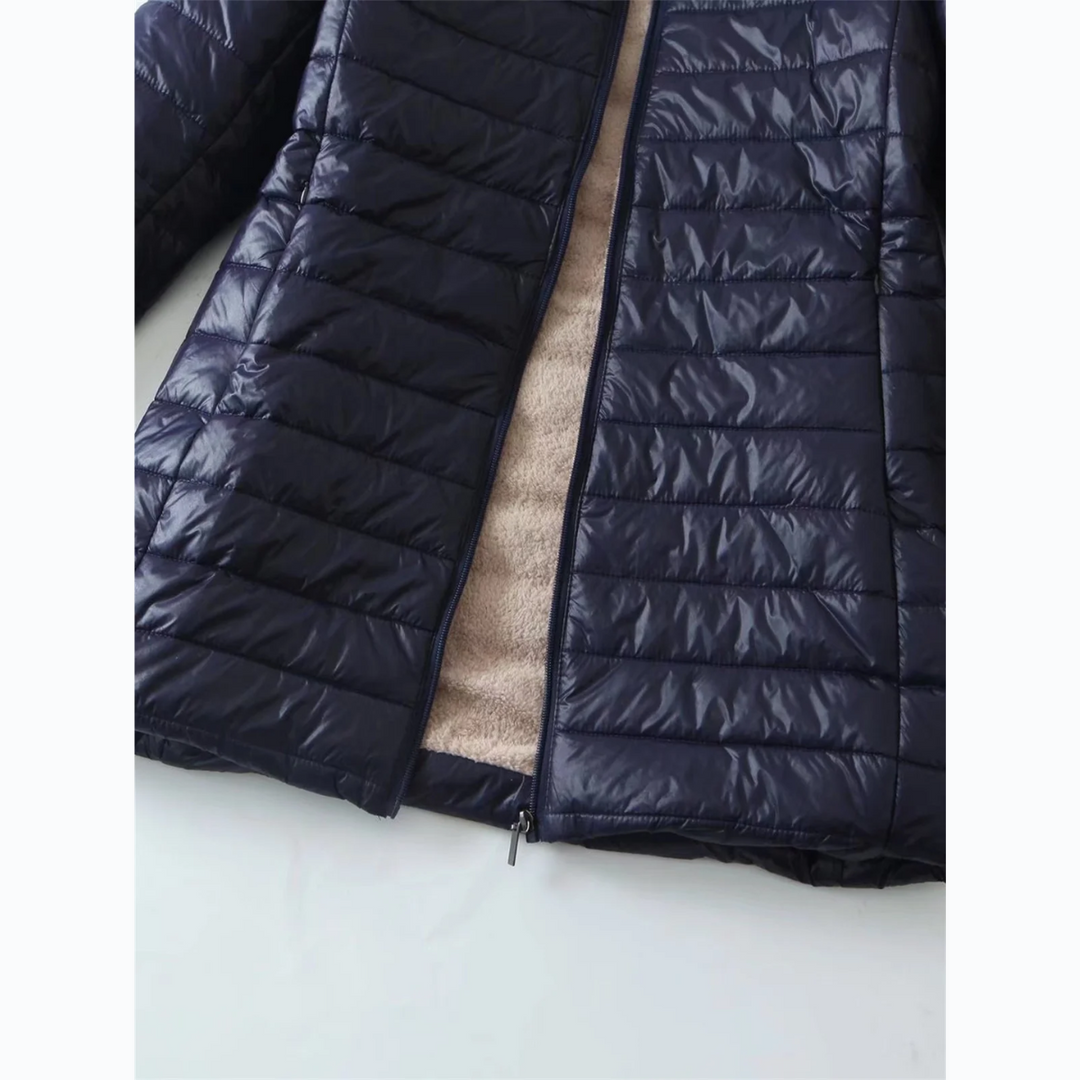 R&B | Luxuriöse Fleecegefütterte gepolsterte Jacke mit Kapuze für zusätzlichen Komfort Ideal für Herbst/Winter