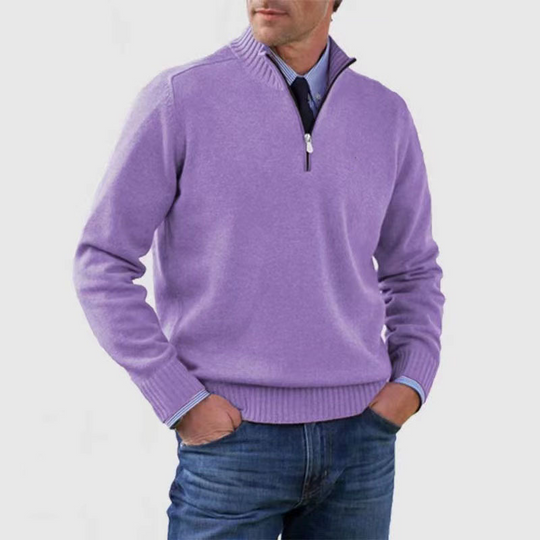 R&B | Herrenpullover Mit Halbem Reißverschluss