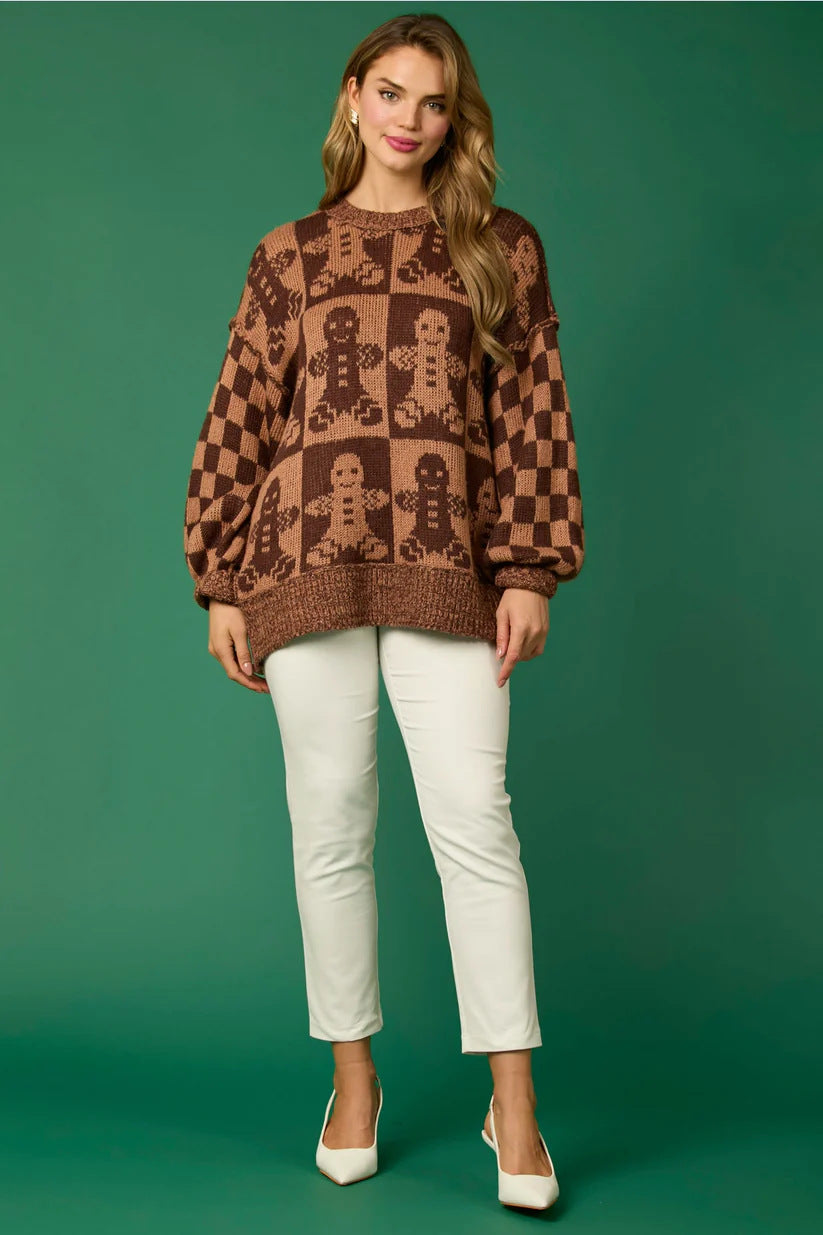 R&B | Zuckerstangen-Weihnachtsnadeln & LR&Bkuchenmann Strickpullover