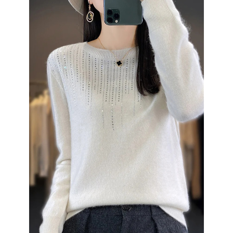 R&B | Sweatshirt - Weicher Strickpullover mit funkelnden Details